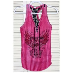 Affliction Sleeveless Top--Lace Back